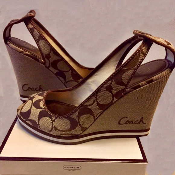 Coach Tarrah Wedges 7.5 Med W Original Box - Picture 2 of 8